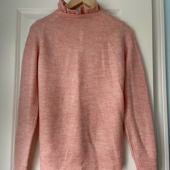 NWT J. Crew Women’s XS Ruffleneck Sweater in pink/peach - Picture 2 of 6